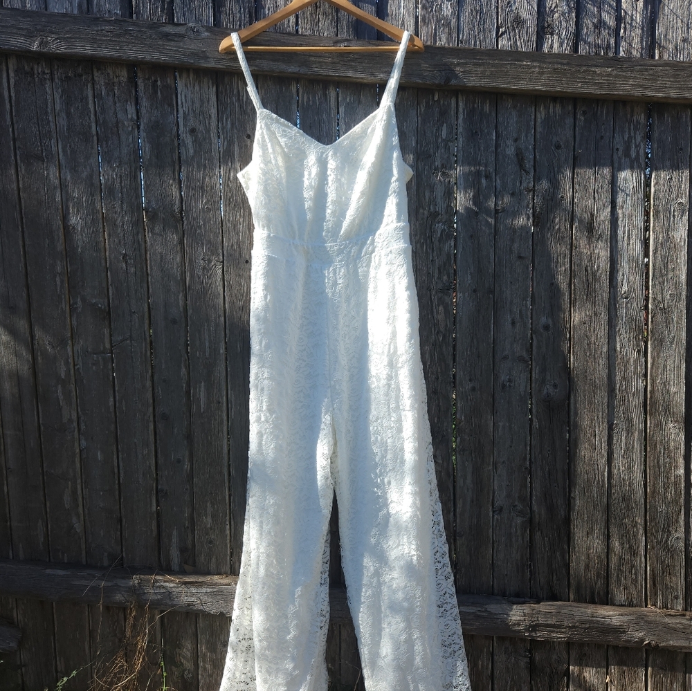 Torrid Lacey White Formal Jumpsuit